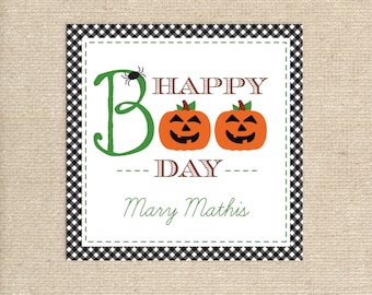 25 Printed Boo Halloween Tags