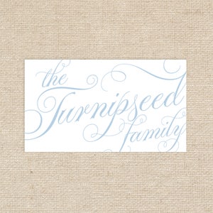 25 Printed Family Enclosure Cards // personalized // gift tags // blue // calligraphy // elegant // classic // calling cards // gifts