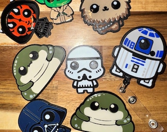 Op Star Wars geïnspireerde badgehaspel: 3D-geprinte intrekbare ID-houder