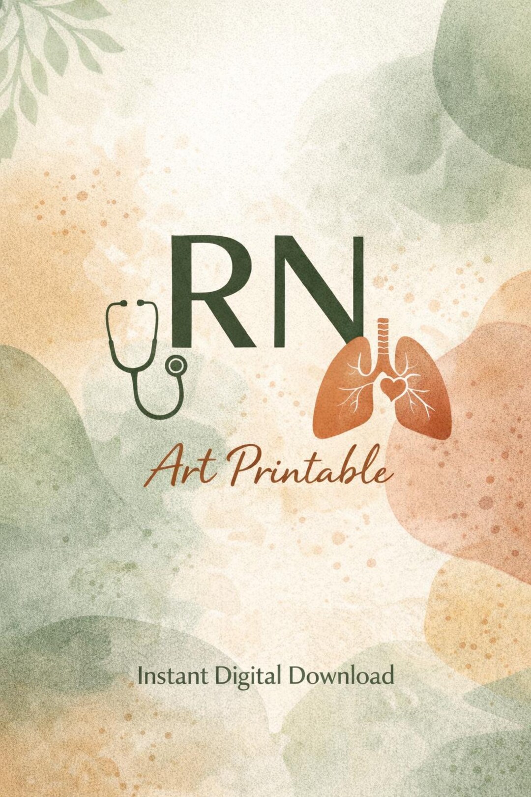 RN Wall Art Printable | Pastel Nurse Decor | Abstract Medical ...