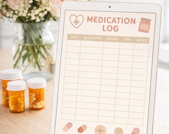 Medication Log Printable | Medicine Tracker For Patients And Caregivers | Daily Medication Chart | Medical Planner PDF | Digital Download