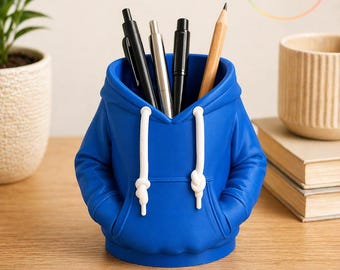 Hoodie Buddy Stifthalter – 3D-gedruckter Stiftehalter fürs Schreibtisch | Geschenk für Schule & Büro | Wunschfarbe