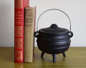 Magickal Hour ~ Medium Hanging Cast Iron Cauldron - Kitchen Witch, Hearth, Natural Home, New Moon