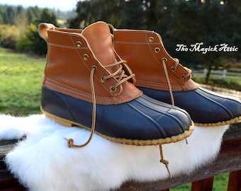Vintage 70s 80s L.L. Bean Duck Boots Maine Hunting Shoes Low  display picture 2