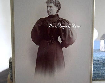 A long way from home ~ Antique photograph, Portrait, Victorian, Puffed Sleeves, Lady Like