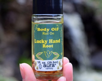 Right Place, Right Time ~ Lucky Hand Root Roll~On Perfume Body Oil ~ Forest Magick, Gamblers luck, Chance, Abundance, Lucky Rabbits Foot