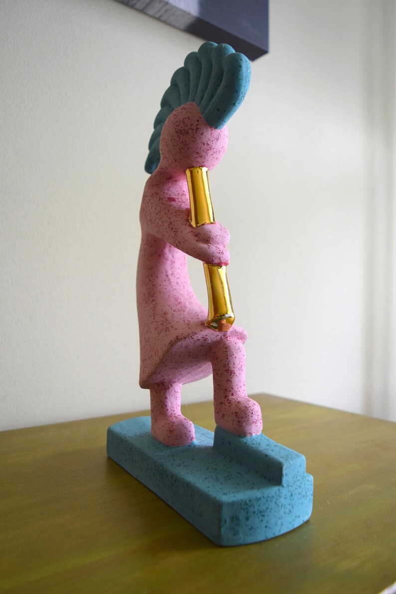 Large Vintage Nighoni Kokopelli Statue Earth Inspired Decor Etsy