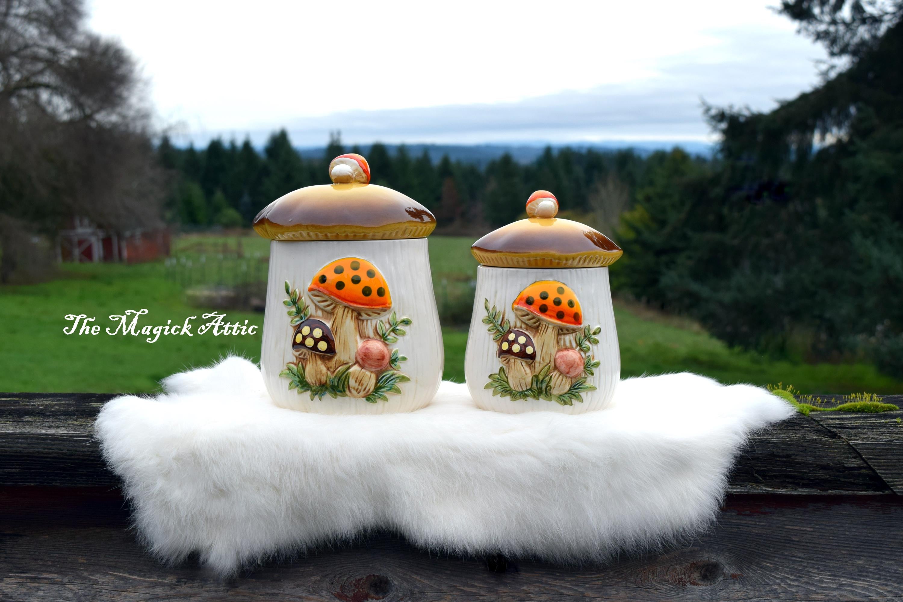 ヴィンテージ　シアーズ　大きめサイズキャニスター　1976 1976 Sears Mushroom - Etsy