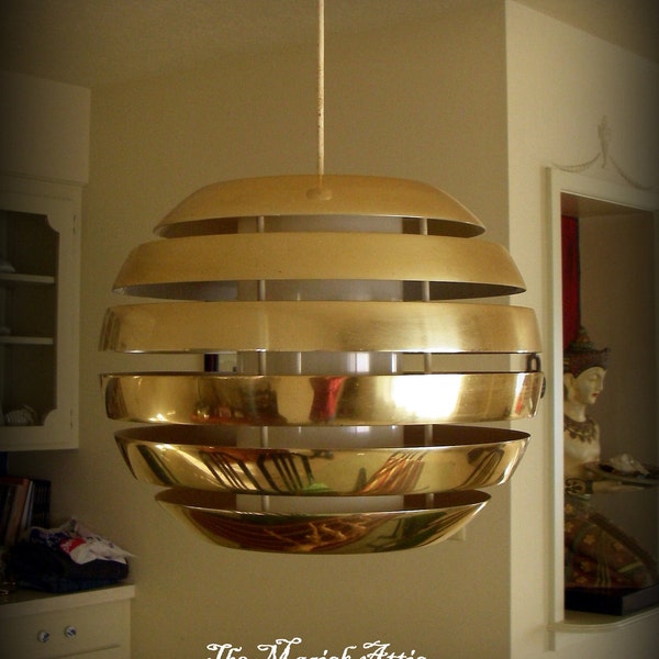 Vintage 1970s gold ball light fixture