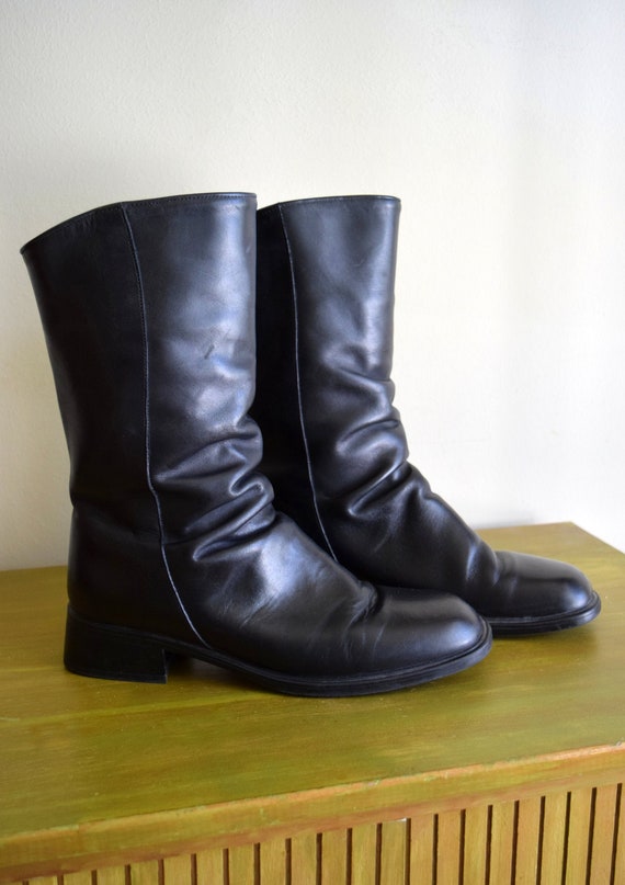 Foxy Lady ~ Vintage Black Soft Leather Slouchy Boo
