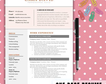 ATS Friendly Resume Template MS Word | Modern Professional CV Design (Digital Download)