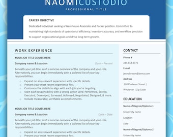 Modern Resume Template MS Word | ATS Friendly CV (Digital Download)
