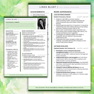 Full Stack Developer Resume Template 2026 | Software Engineer CV Word | ATS Tech Resume | Editable Developer Job Application Download image 7