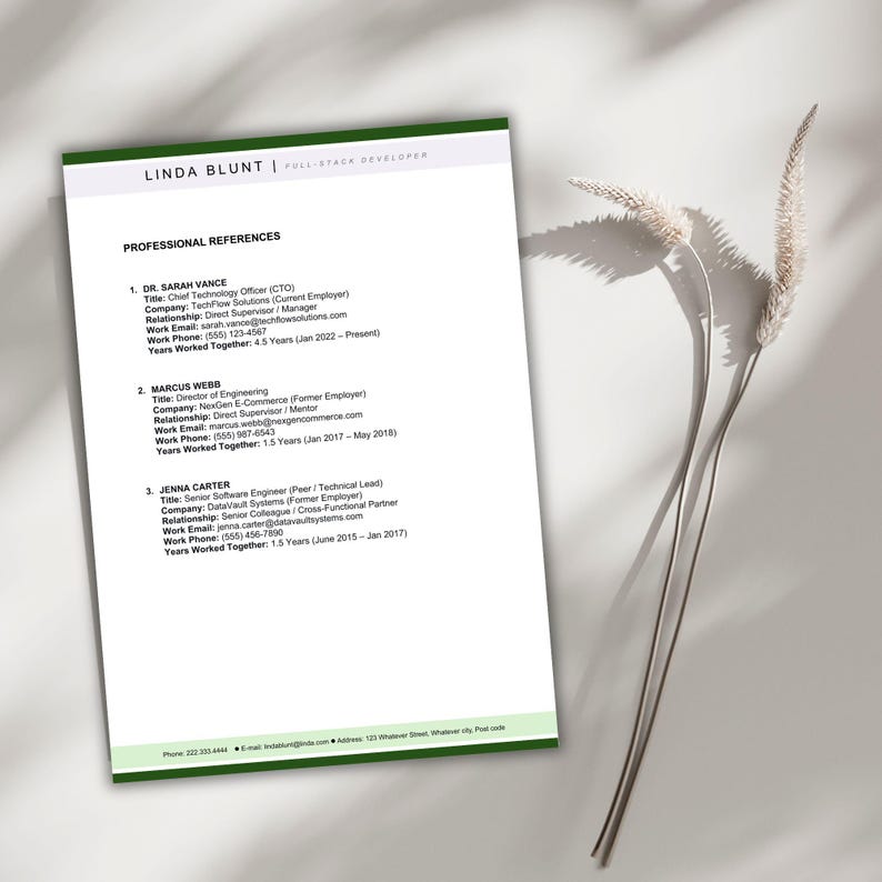 Full Stack Developer Resume Template 2026 | Software Engineer CV Word | ATS Tech Resume | Editable Developer Job Application Download image 18