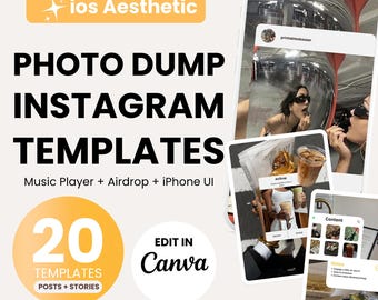 iOS Instagram Templates, Editable Canva Posts Starter pack