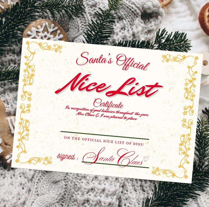 EDITABLE Letter From Santa Letter & Nice List Certificate + Official ...
