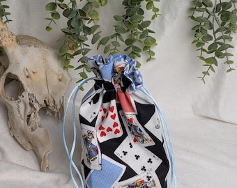 Playing Card Tarot Bag: Lined Drawstring Pouch for Oracle Decks