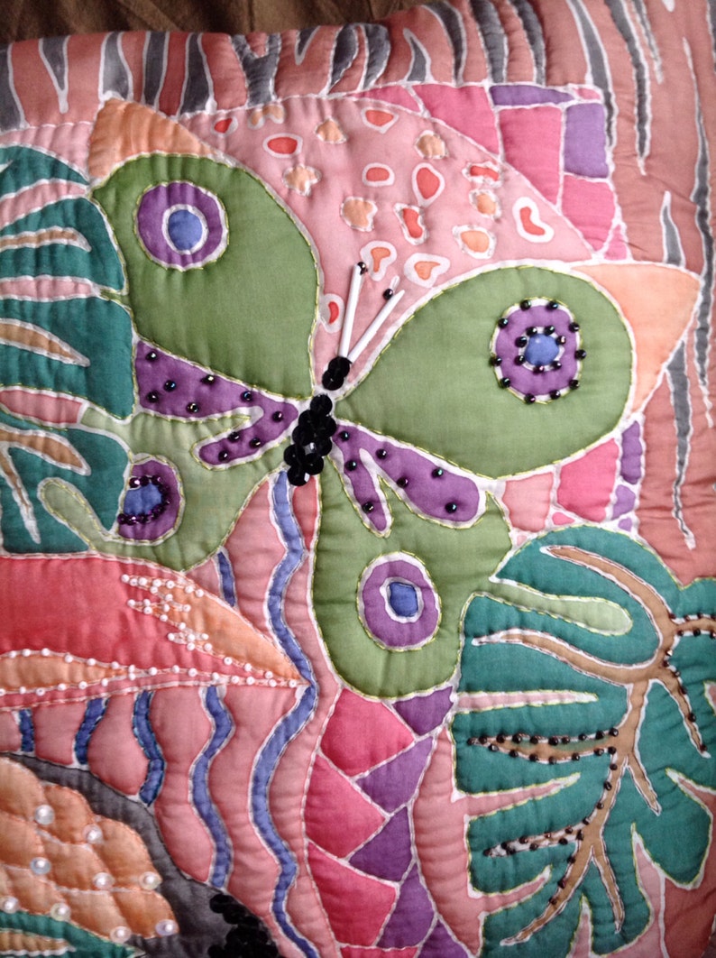 Hand Painted Silk Cushion Cover Etsy