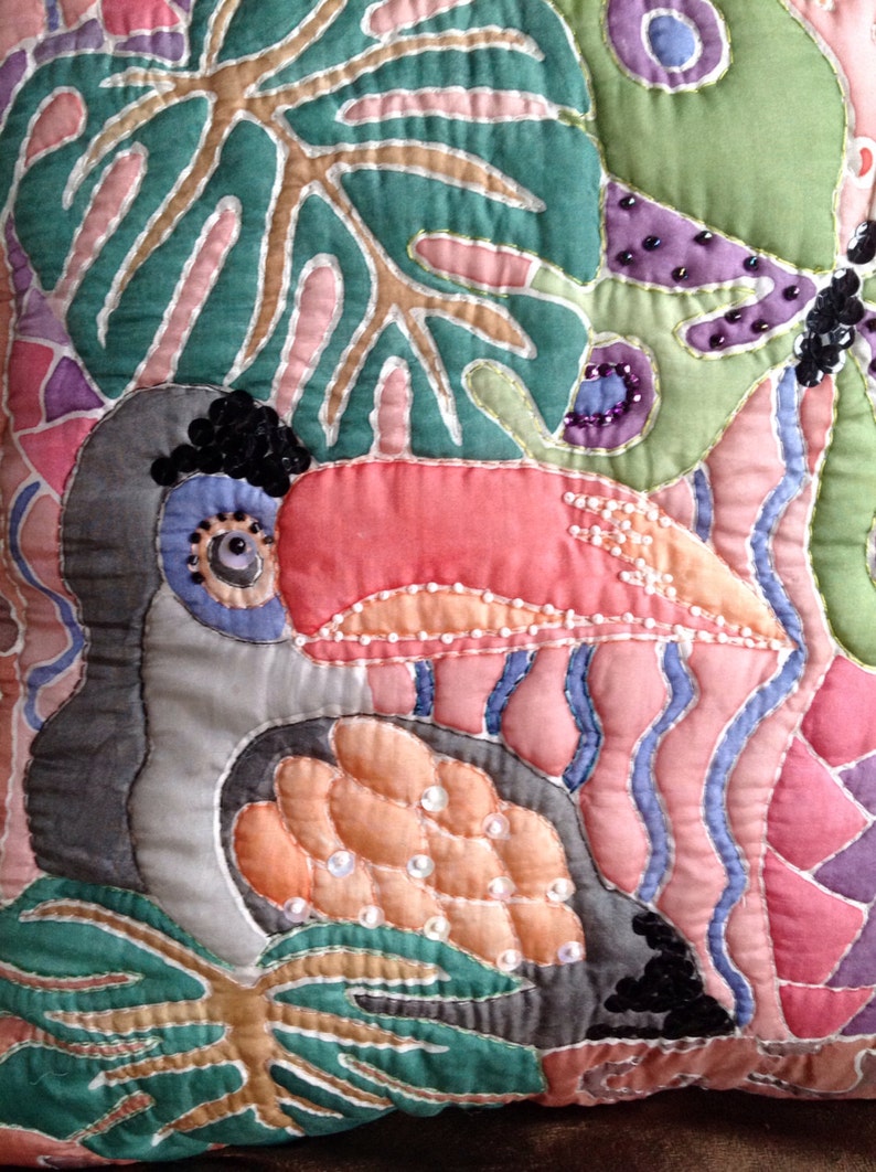 Hand Painted Silk Cushion Cover Etsy