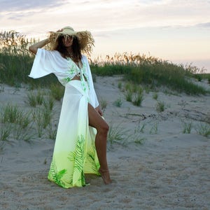The Tiki top in Cabana, Wrap top, Tie top, Beach wear, Swim cover up, Beach cover up, Resort wear, honeymoon, Tropical cover up
