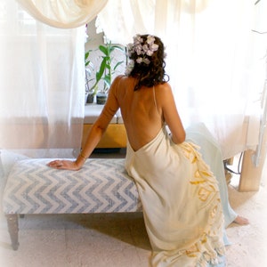 The Maikai Dress in Art Nouveau, Backless dress, Maxi dress, Beach wear, Tropical dress, Resort wear dress, honeymoon dress, wedding dress image 3