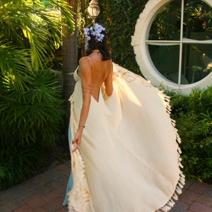 The Maikai Dress in Art Nouveau, Backless dress, Maxi dress, Beach wear, Tropical dress, Resort wear dress, honeymoon dress, wedding dress image 2