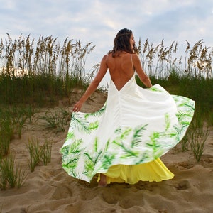 The Maikai Dress in Cabana, Backless dress, Maxi dress, Beach wear, Tropical dress, Resort wear dress, honeymoon dress, Tropical cover up image 7