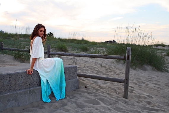 The Lagoon Dress in Mediterranean Sea, Backless Dress, Maxi Dress, Beach Wear, Swim Cover Up, Beach Cover Up, Resort Wear, Honeymoon