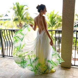 The Maikai Dress in Cabana, Backless dress, Maxi dress, Beach wear, Tropical dress, Resort wear dress, honeymoon dress, Tropical cover up image 4