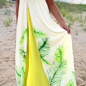 The Maikai Dress in Cabana, Backless dress, Maxi dress, Beach wear, Tropical dress, Resort wear dress, honeymoon dress, Tropical cover up image 9