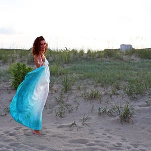 The Siren Dress in Mediteranean Sea, Blue ombre dress, Backless dress, Maxi dress, Resort wear dress, Beach wear cover up, honeymoon dress image 7