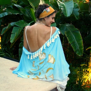 The Tides Kimono in Art Nouveau, Beach wear, Swim cover up, Beach cover up, Resort wear, honeymoon,  Tropical cover up, shawl, scarf