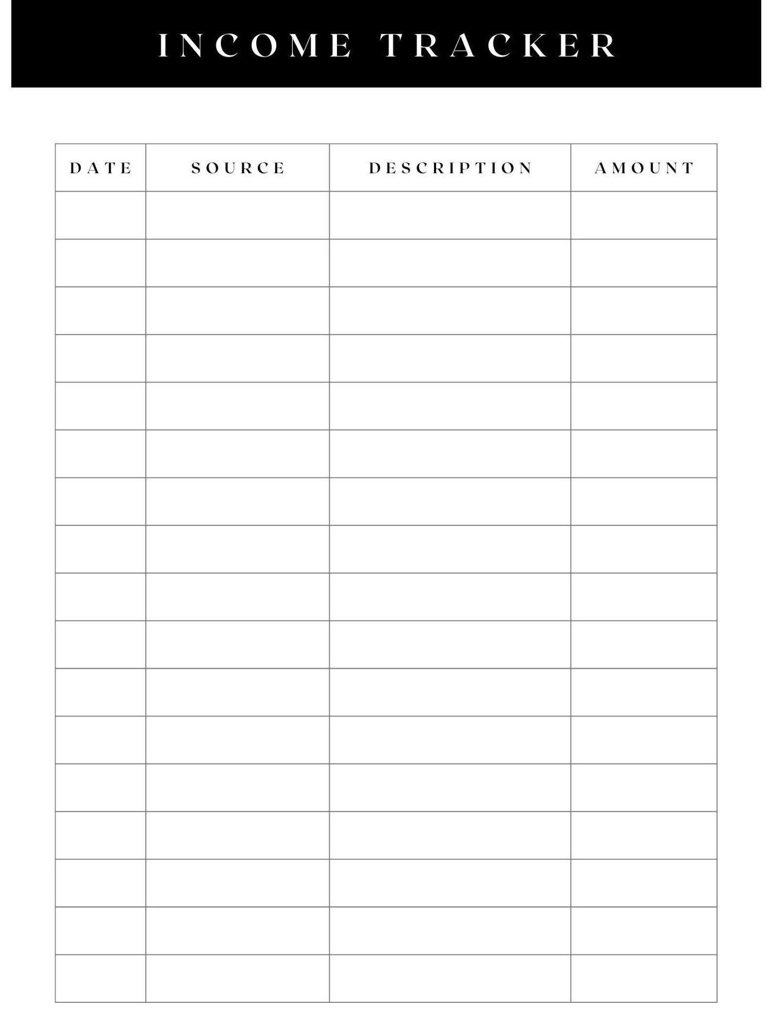 Minimalist Income Tracker Printable Bullet Journal Planner - Etsy