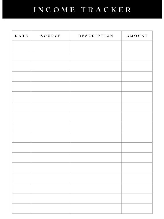 Minimalist Income Tracker Printable Bullet Journal Planner - Etsy