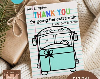 School Bus Driver Printable Gift Card Holder, Bus Driver Appreciation Christmas Gift (DIY Canva Digital Instant Download 5x7 or Mobile) 026