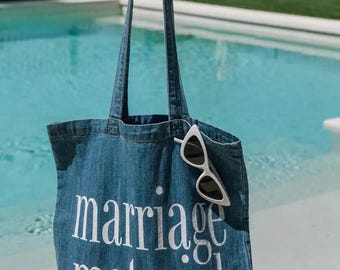 Marriage Material Denim Tote