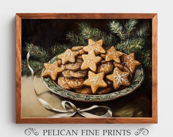 Christmas Cookie Printable Wall Art, Holiday Kitchen Decor, Gingerbread Baking Digital Download | H64