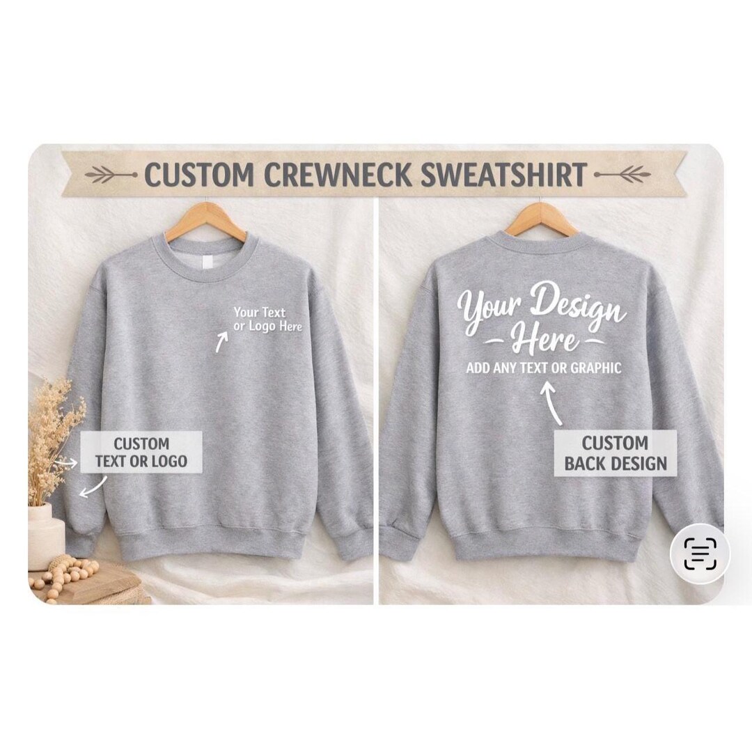 Personalized Crewneck Sweater— Custom Logo, Text, or Design | Cozy ...