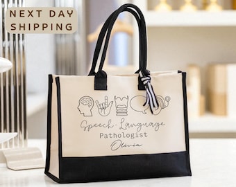 Custom Speech Language Pathologist Tote Bag , SLP Graduation Gift, Speech Therapist Work Bag, SLP Student School Gift, SLP Assistant Bag