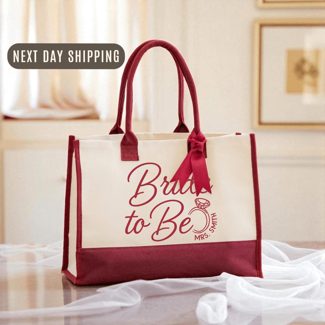 Custom Bride to Be Tote Bag, Personalized Bachelorette Party Bag ...