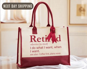 Retired Tote Bag, Funny Retirement Gift, Retired Life Tote, Farewell Gift for Coworker, Happy Retirement Bag, Personalized