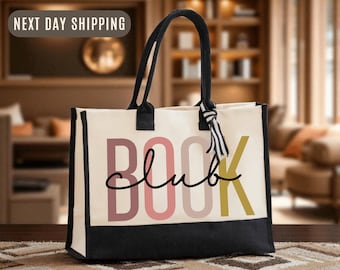 Book Club Tote Bag, Reading Bag for Book Lovers, Literary Gift Tote, Bookworm Tote