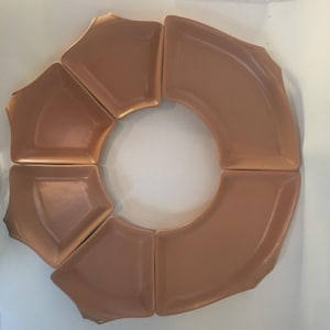 A.C. AC Davey Serving Tray MCM California Pottery Set Pink Peach Pottery Vintage