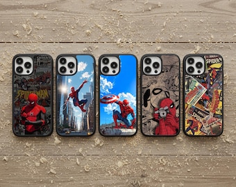 Funda de goma de Spider-Man Comics para iPhone, Samsung y Pixel