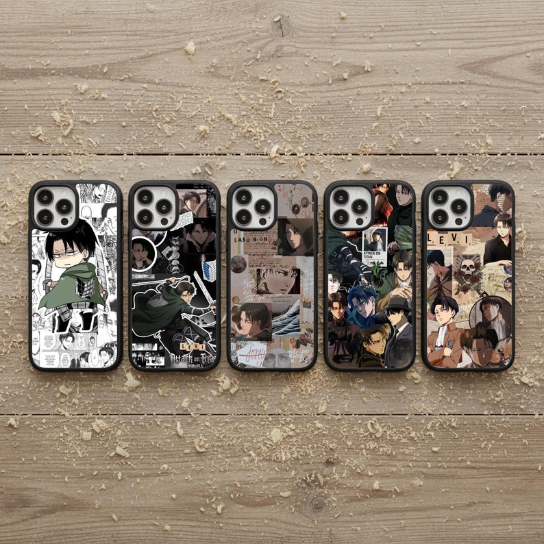 Levi Ackerman Phone Case, Attack on Titan Rubber Cover image 1