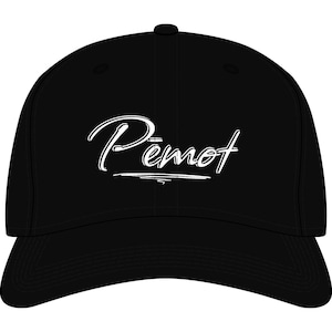 Pemot Script Logo Cap | Embroidered Baseball Hat, Minimal Monogram