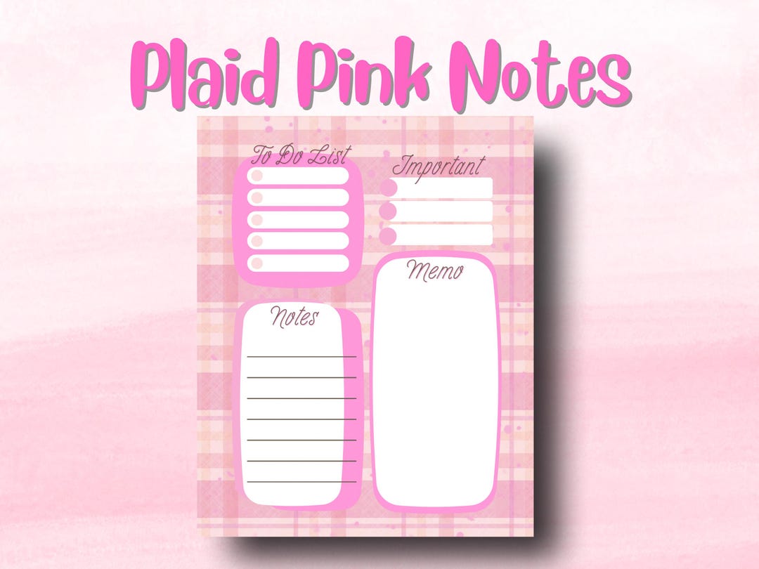 Pink Flock Notes Plaid Pink Notes, Girly Notes, Pink Notes, Pink Plaid, Girls Just Wanna ...