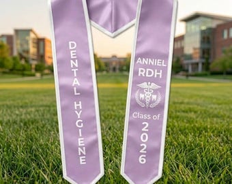 Dental Hygiene Stole RDH Graduation Dental Hygienist Grad Sash Class of 2026