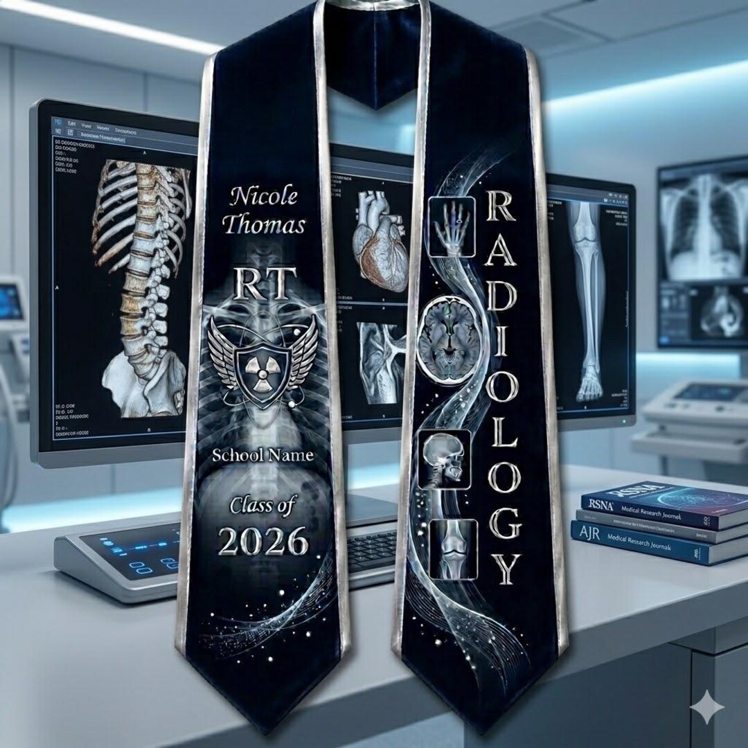 Rt Program Graduate Personalized RT Radiology Graduation Stole 2026, Custom Rad Tech Sash ...