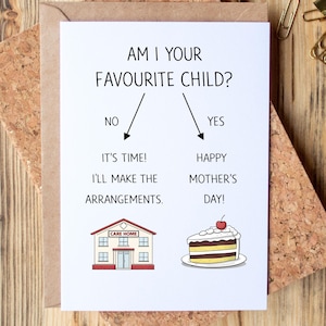 Funny Mother's Day Card | Sarcastic Humor Flowchart | Daughter Gift | Personalized Message Option